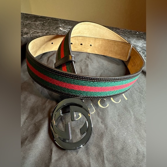 Gucci web belt with buckle, size 90/36 - Picture 4 of 17